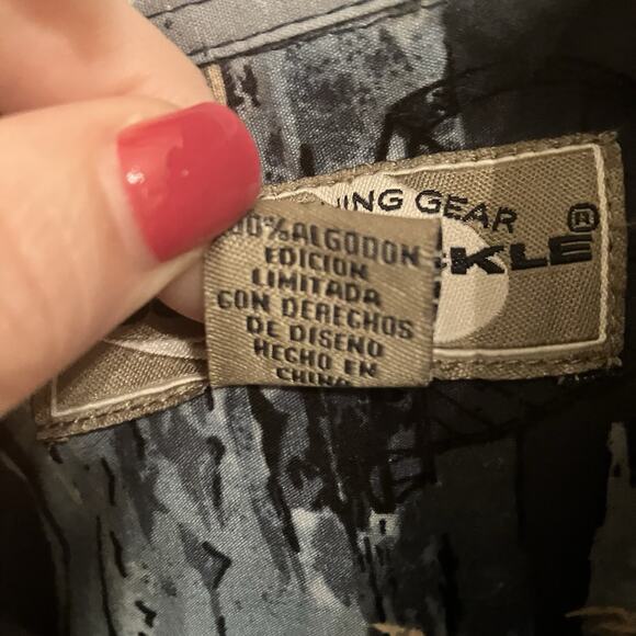 HOOK & TACKLE Men’s Hawaiian Shirt Fish Fishing Sailboats Hibiscus Size 2XL Big - Picture 6 of 13